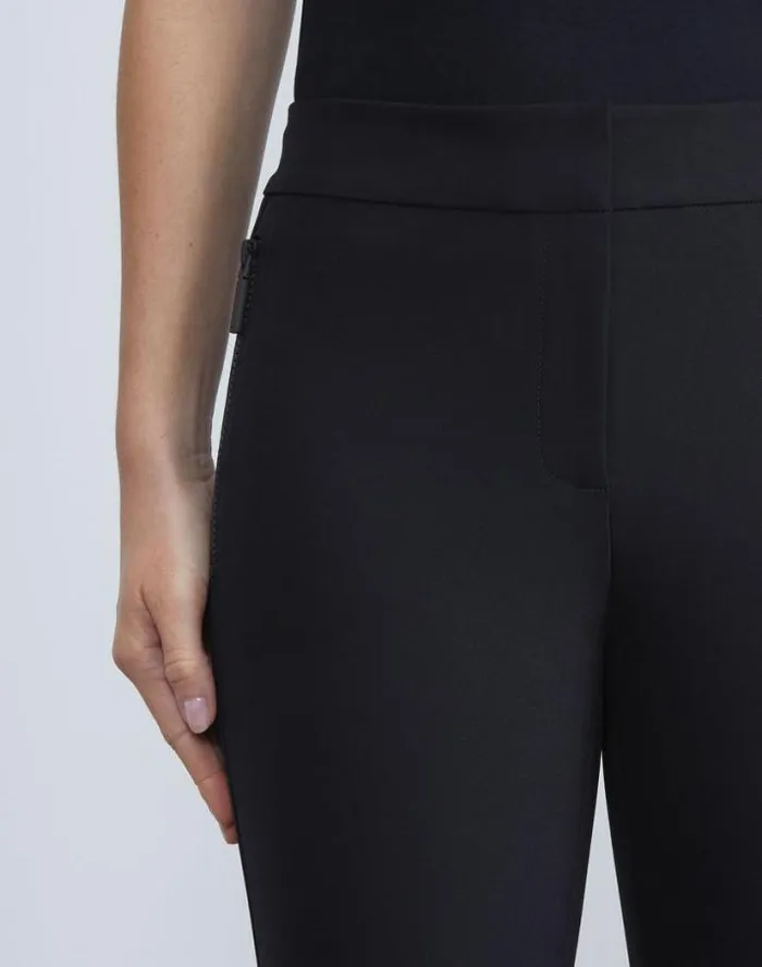 Lafayette 148 New York Acclaimed Stretch Manhattan Slim Flared Pant Black Ready To Wear Pants and Shorts