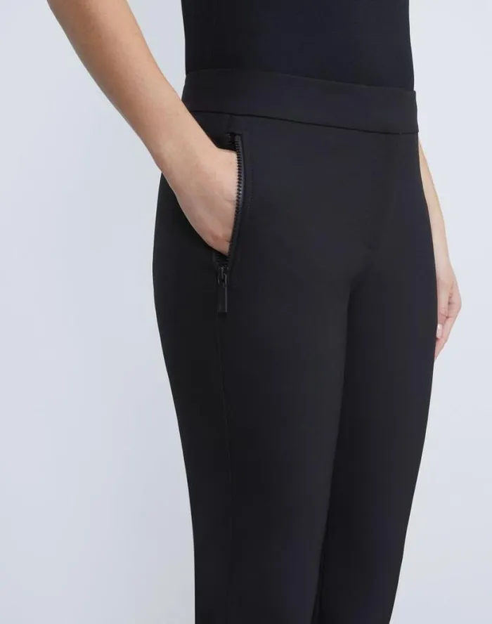 Lafayette 148 New York Acclaimed Stretch Manhattan Slim Flared Pant Black Ready To Wear Pants and Shorts