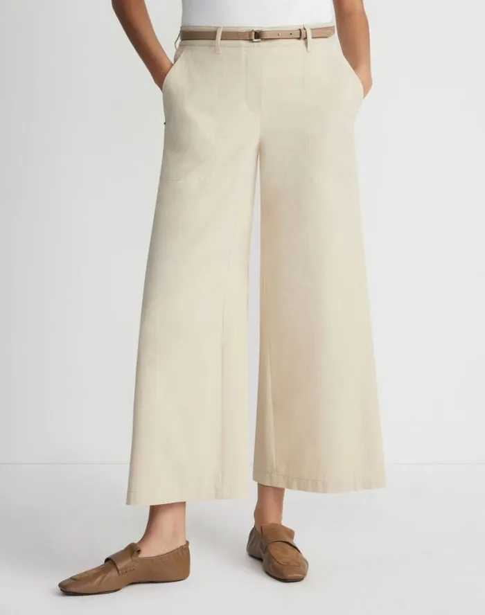 Lafayette 148 New York BiStretch Pima Cotton Fulton Cropped Pant Royal Blue Ready To Wear Pants and Shorts
