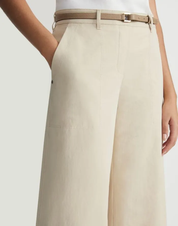 Lafayette 148 New York BiStretch Pima Cotton Fulton Cropped Pant Royal Blue Ready To Wear Pants and Shorts