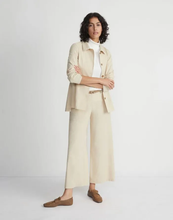 Lafayette 148 New York BiStretch Pima Cotton Fulton Cropped Pant Royal Blue Ready To Wear Pants and Shorts