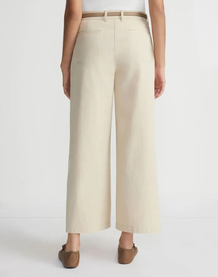 Lafayette 148 New York BiStretch Pima Cotton Fulton Cropped Pant Royal Blue Ready To Wear Pants and Shorts
