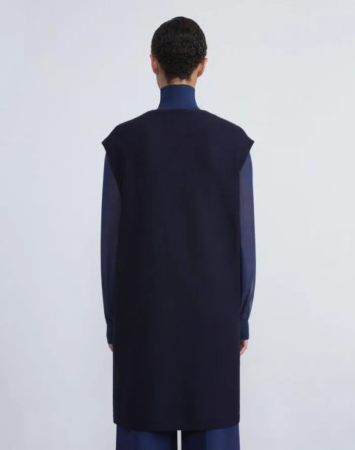 Lafayette 148 New York Boiled Wool Vest Armada Ready To Wear Sweaters and Knits
