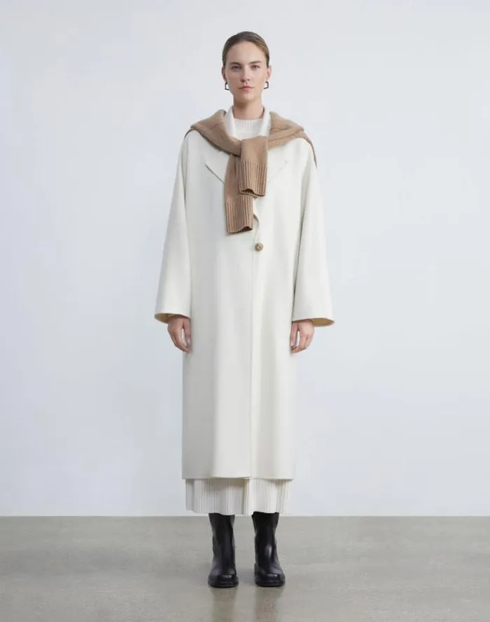Lafayette 148 New York Brushed Cashmere Double Face Oversized Coat Cloud Ready To Wear Jackets and Blazers
