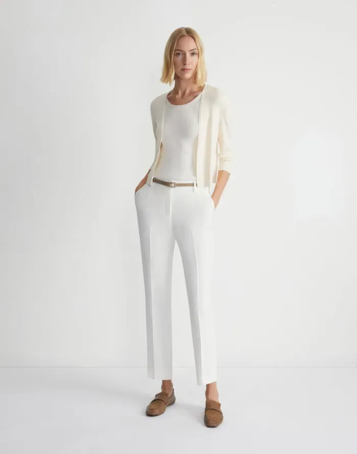 Lafayette 148 New York Finesse Crepe Clinton Ankle Pant Black Ready To Wear Pants and Shorts