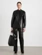 Lafayette 148 New York Nappa Leather Sullivan Pant Black Ready To Wear Pants and Shorts