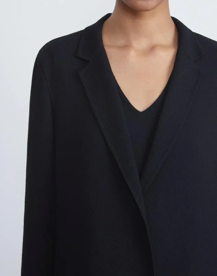 Lafayette 148 New York Responsible Wool Nouveau Crepe ALine Jacket Black Ready To Wear Jackets and Blazers