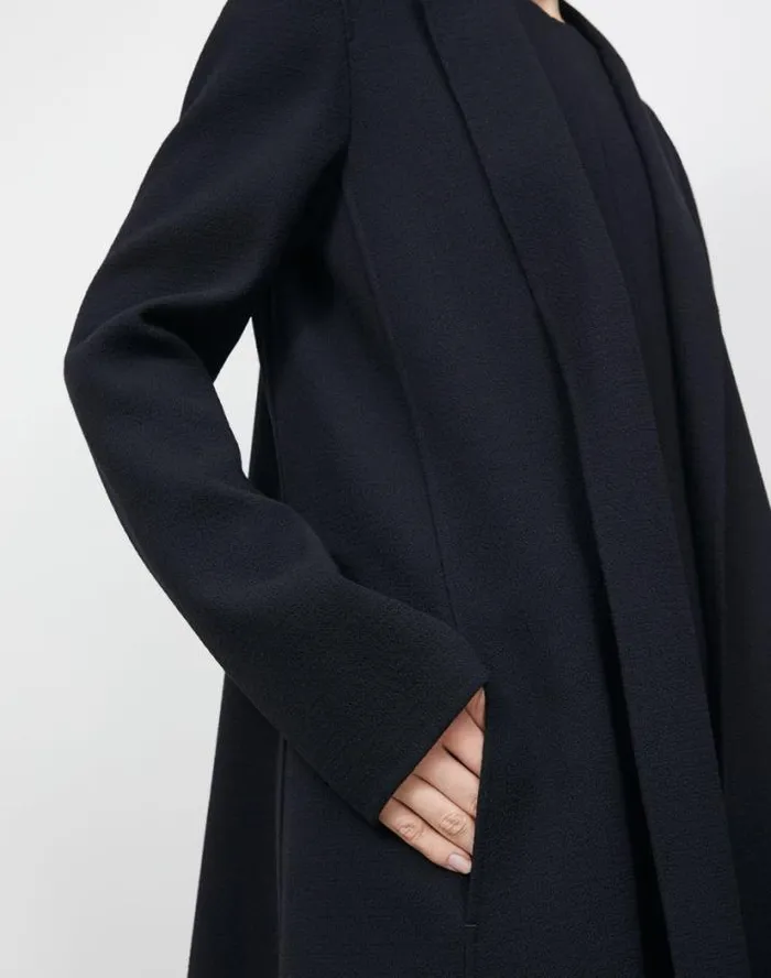 Lafayette 148 New York Responsible Wool Nouveau Crepe ALine Jacket Black Ready To Wear Jackets and Blazers