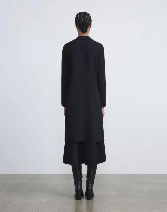 Lafayette 148 New York Responsible Wool Nouveau Crepe ALine Jacket Black Ready To Wear Jackets and Blazers