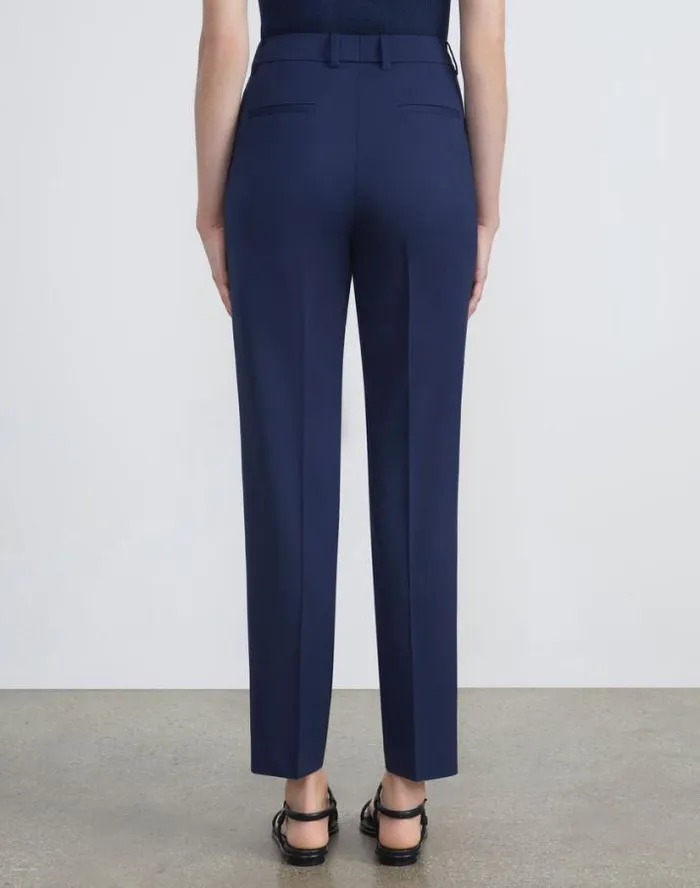 Lafayette 148 New York Stretch Wool Clinton Ankle Pant Black Ready To Wear Suits