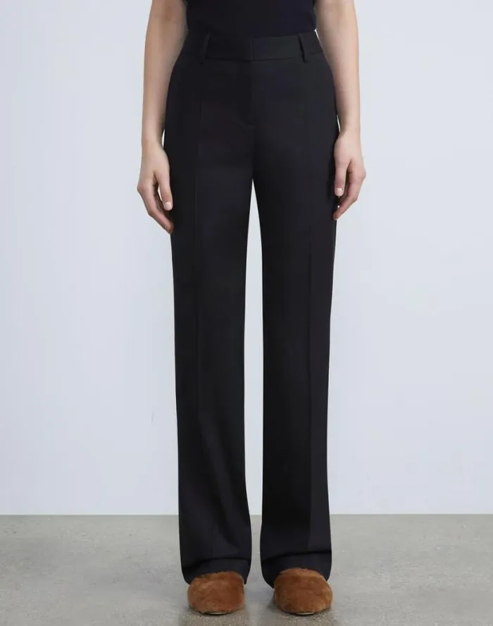 Lafayette 148 New York Stretch Wool Gates Pant Black Ready To Wear Pants and Shorts