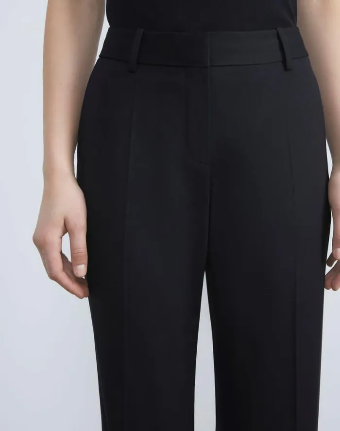 Lafayette 148 New York Stretch Wool Gates Pant Black Ready To Wear Pants and Shorts