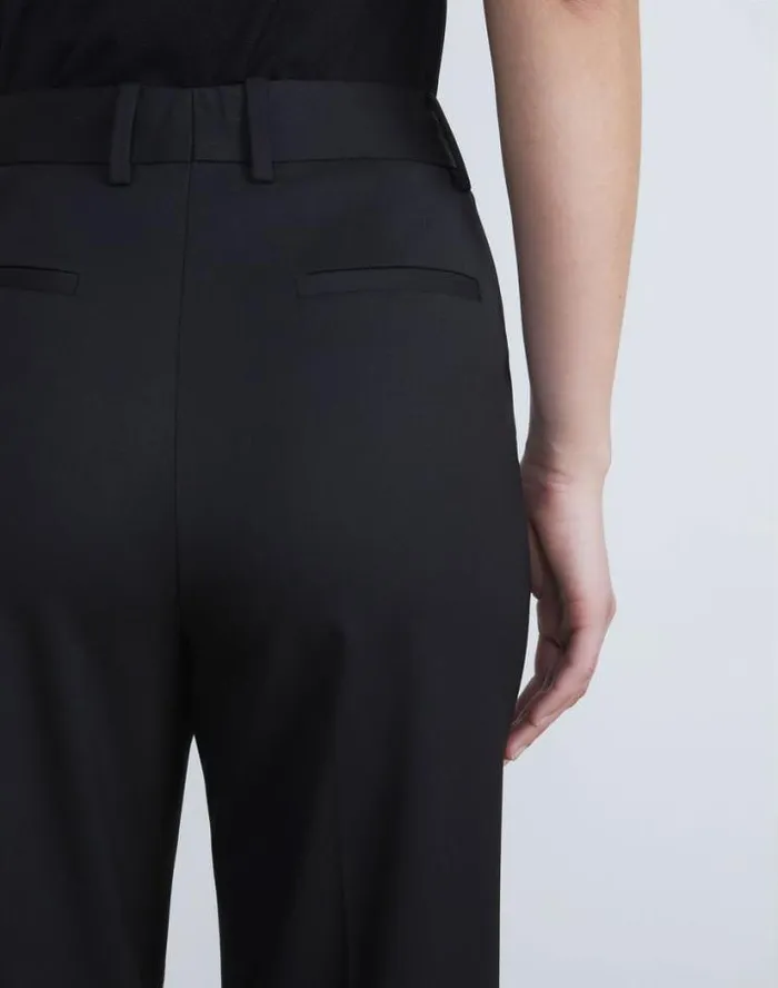 Lafayette 148 New York Stretch Wool Gates Pant Black Ready To Wear Pants and Shorts