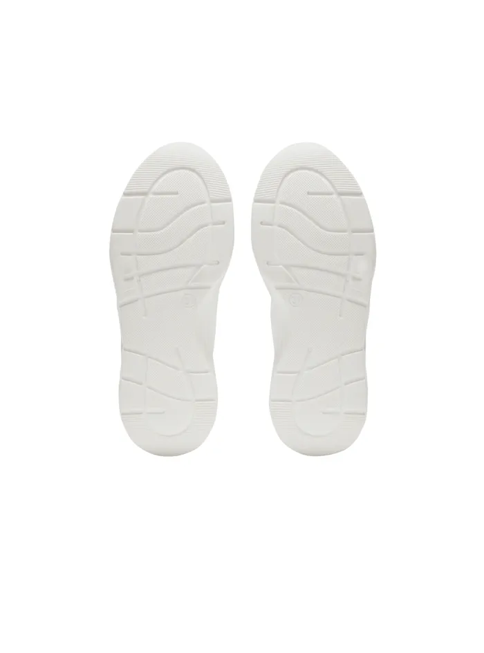 Leather And Mesh Trainers White Kids Balmain