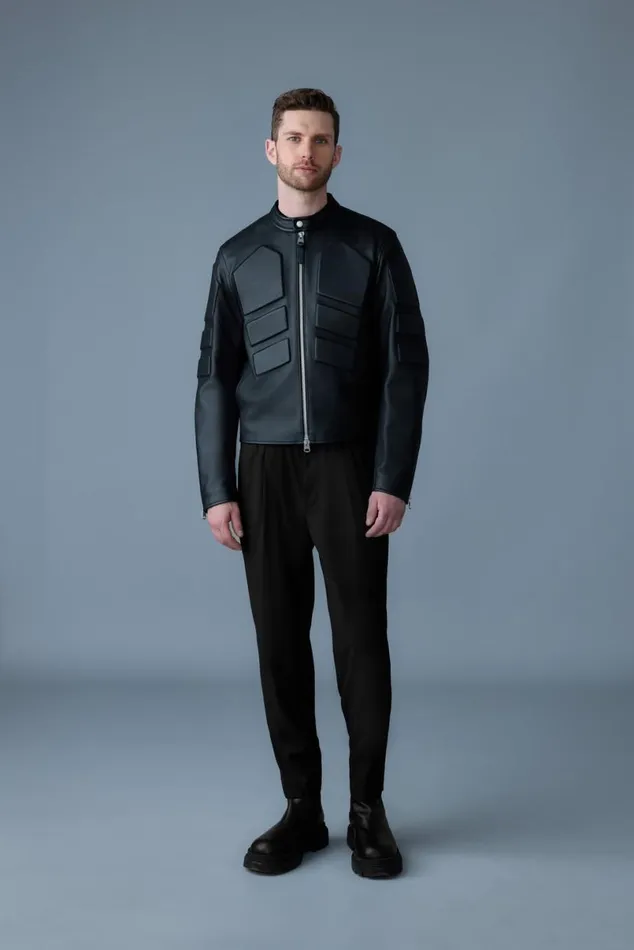 Leather Jackets Men Mackage CANNON Padded Moto Racer Leather Jacket Black Leather Jackets Men Mackage CANNON Padded Moto Racer Leather Jacket Black