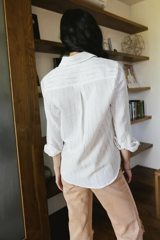 Libby Printed Button Up Cream Women Bohme Tops