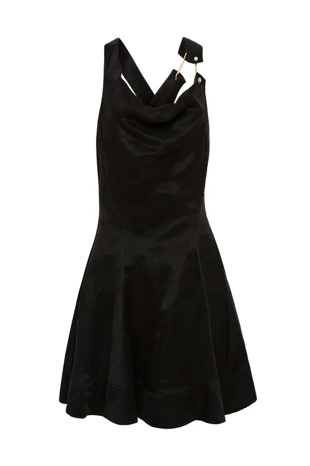 Liberty Asymmetric Mini Dress Black Women Aje Mini Dresses