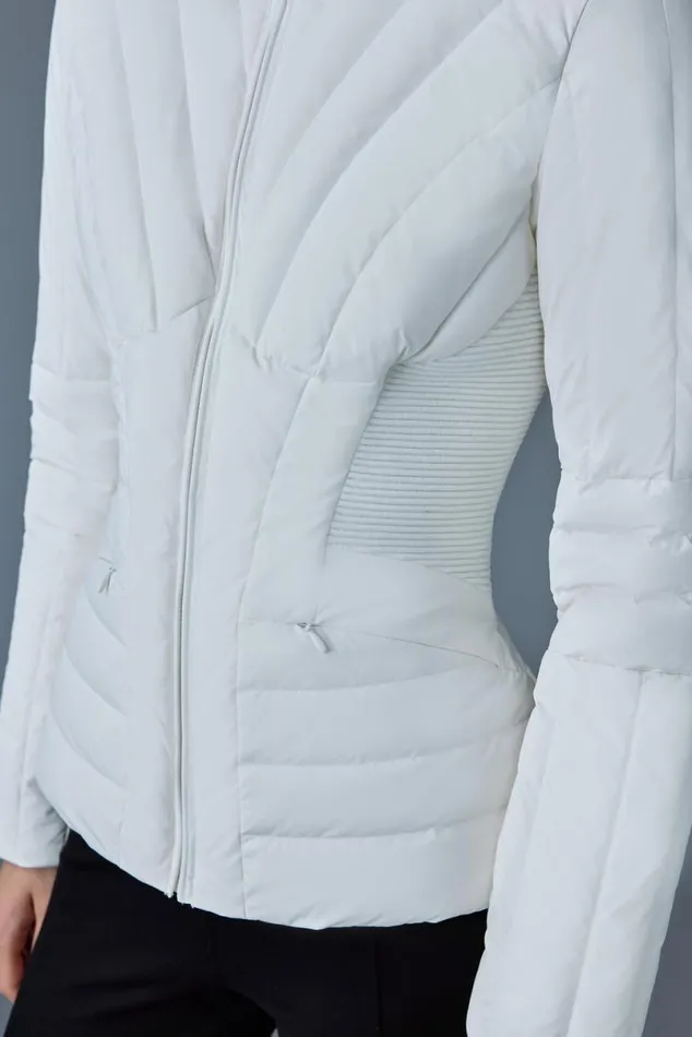 Light Down Jackets Women Mackage ALMA Smocked Detail Light Down Jacket White
