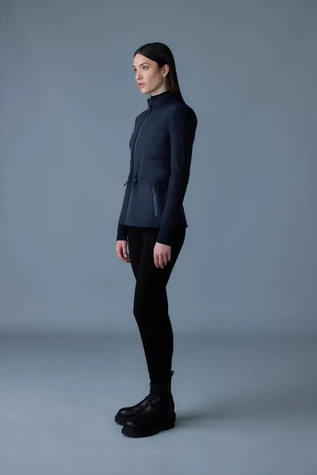 Light Jackets Women Mackage LAIKA Hybrid Down Jacket With Peplum Black