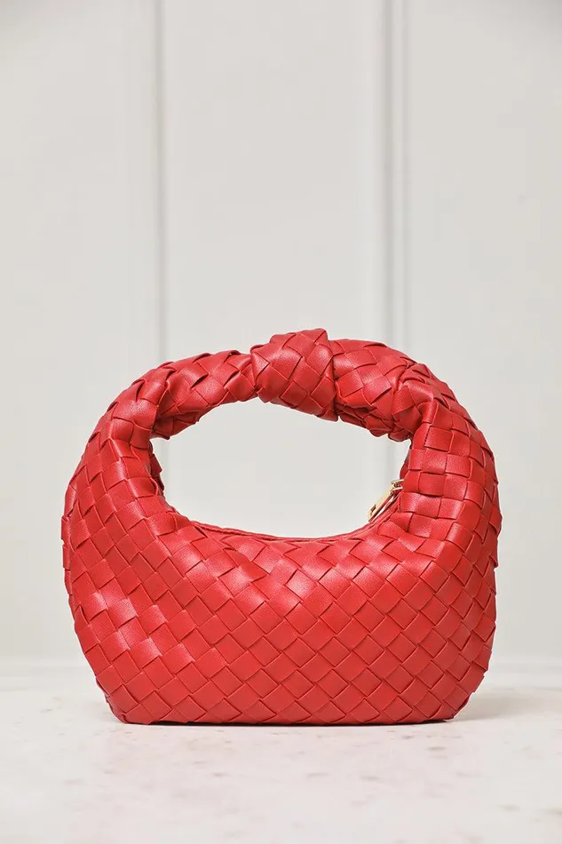 Lilly039s Kloset Bags Women Tracy Faux Leather Woven Purse Red