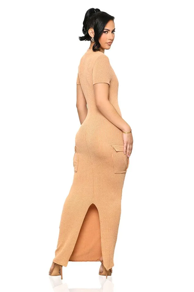 Lilly039s Kloset Dresses Women Casual Mock Neck Dress TanFINAL SALE