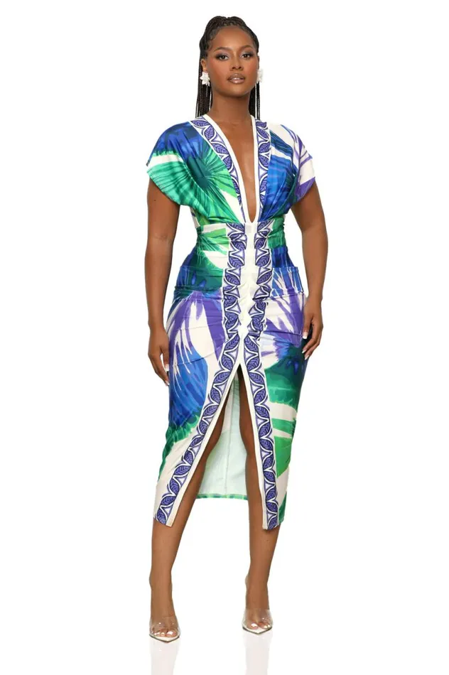 Lilly039s Kloset Dresses Women Rainforest Frenzy Dress Purple Multi