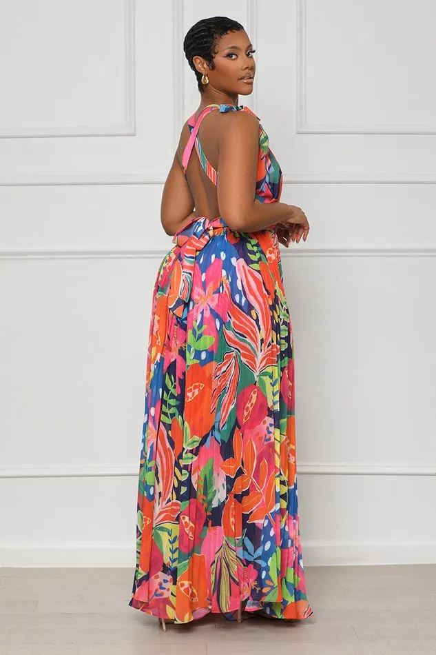 Lilly039s Kloset Dresses Women Seas The Day Halter Top Maxi Dress Pink Multi FINAL SALE