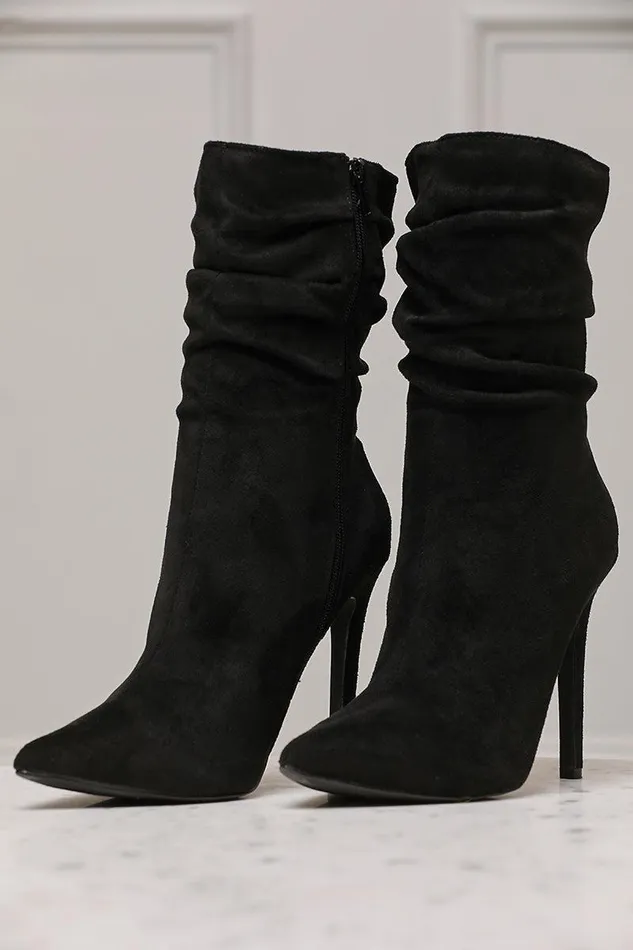 Lilly039s Kloset Heels Women Liana Suede Bootie Black FINAL SALE