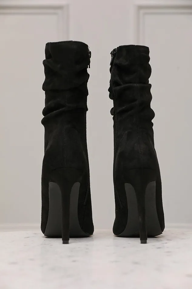 Lilly039s Kloset Heels Women Liana Suede Bootie Black FINAL SALE