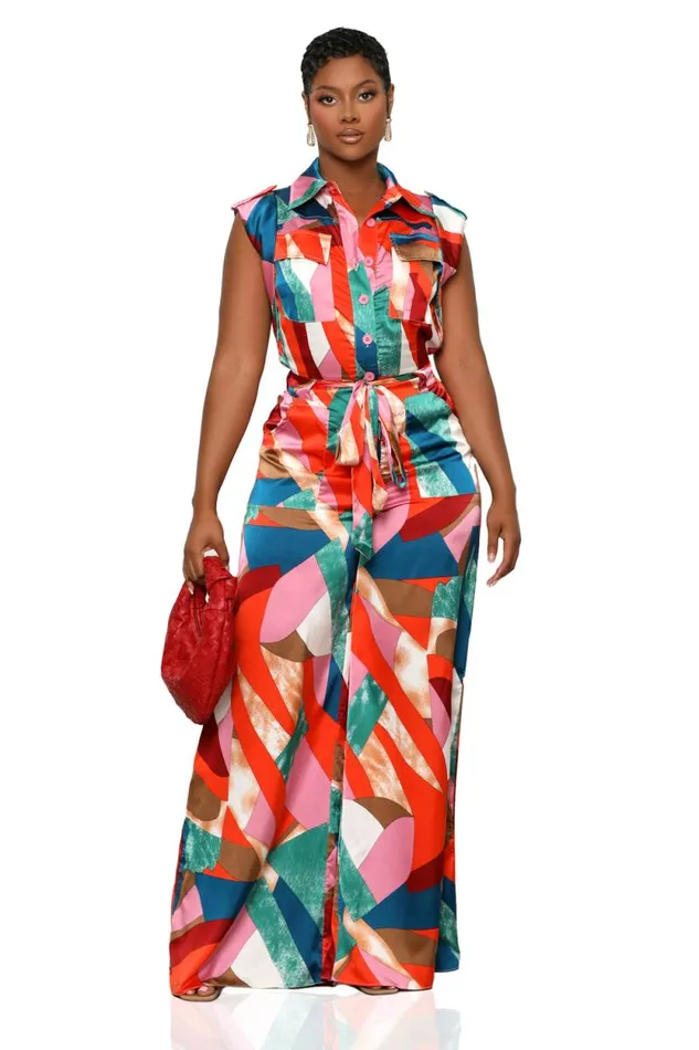 Lilly039s Kloset Jumpsuits and Rompers Women Mastering Art Jumpsuit Multi ColorFINAL SALE