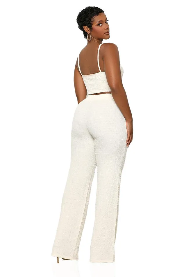 Lilly039s Kloset Sets Women Elevated Lounge Pants Set CreamFINAL SALE