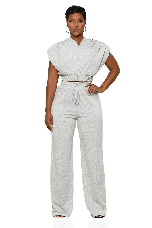 Lilly039s Kloset Sets Women Running Errands Pants Set GreyFINAL SALE