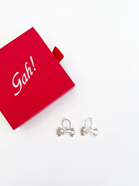 Lisa Says Gah Jewelry Women Farfalle Hoops Silver