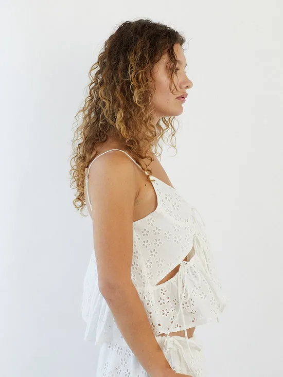 Lisa Says Gah Kimchi Top Milk Eyelet Women Tops