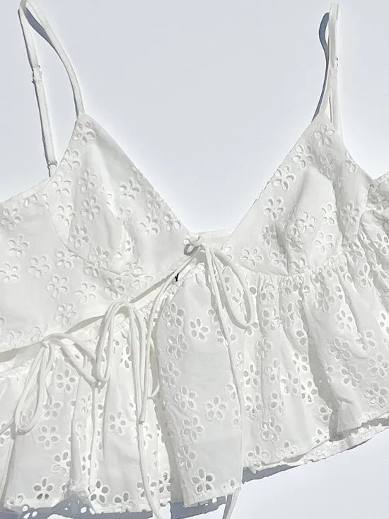 Lisa Says Gah Kimchi Top Milk Eyelet Women Tops