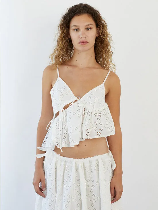 Lisa Says Gah Kimchi Top Milk Eyelet Women Tops