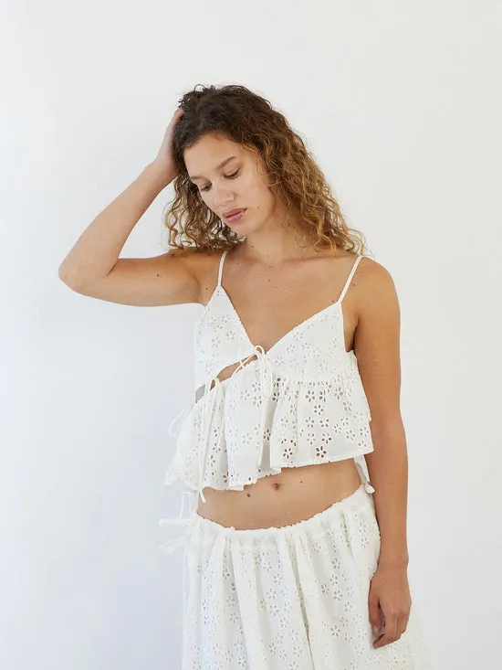 Lisa Says Gah Kimchi Top Milk Eyelet Women Tops