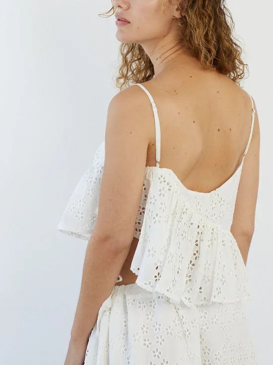 Lisa Says Gah Kimchi Top Milk Eyelet Women Tops