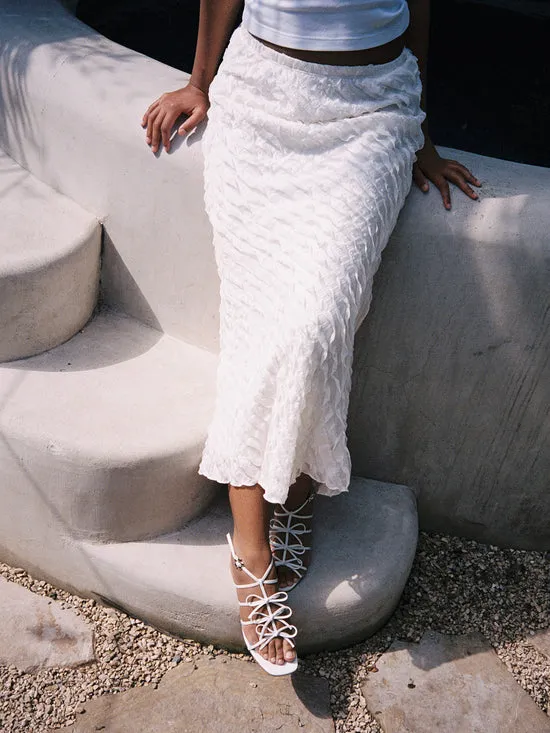 Lisa Says Gah Lauren Maxi Skirt Vanilla Ruffle Women Bottoms