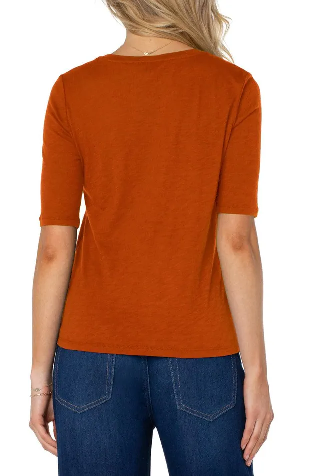 Liverpool Los Angeles 12 SLEEVE CREW NECK TEE Henna Women TSHIRTS