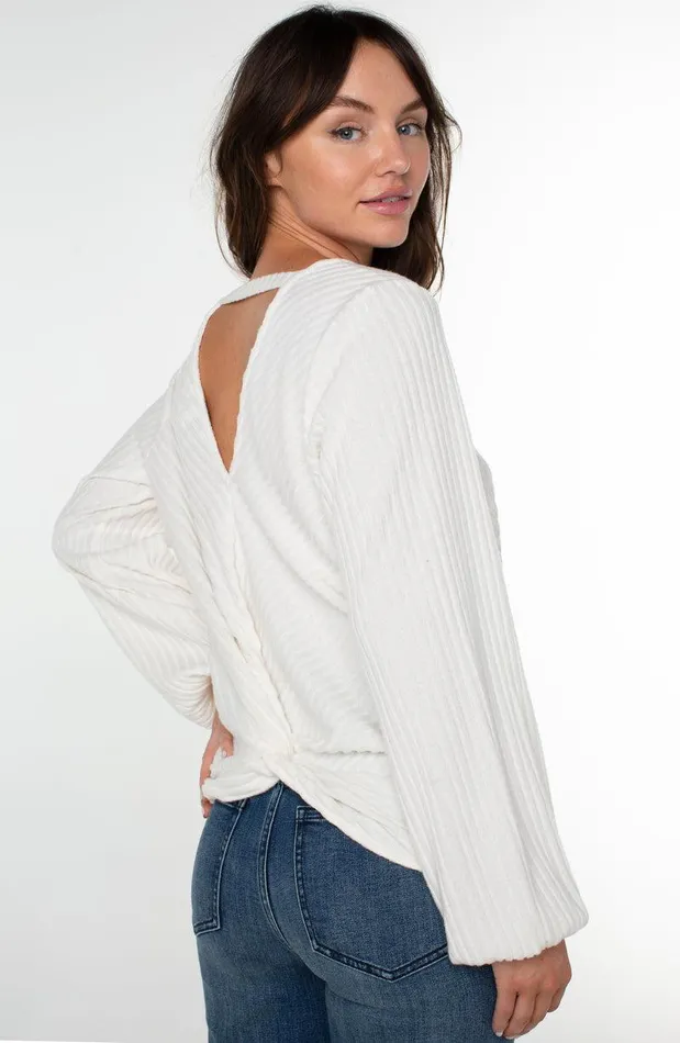 Liverpool Los Angeles TWIST BACK LONG SLEEVE KNIT Cream Women SWEATERS