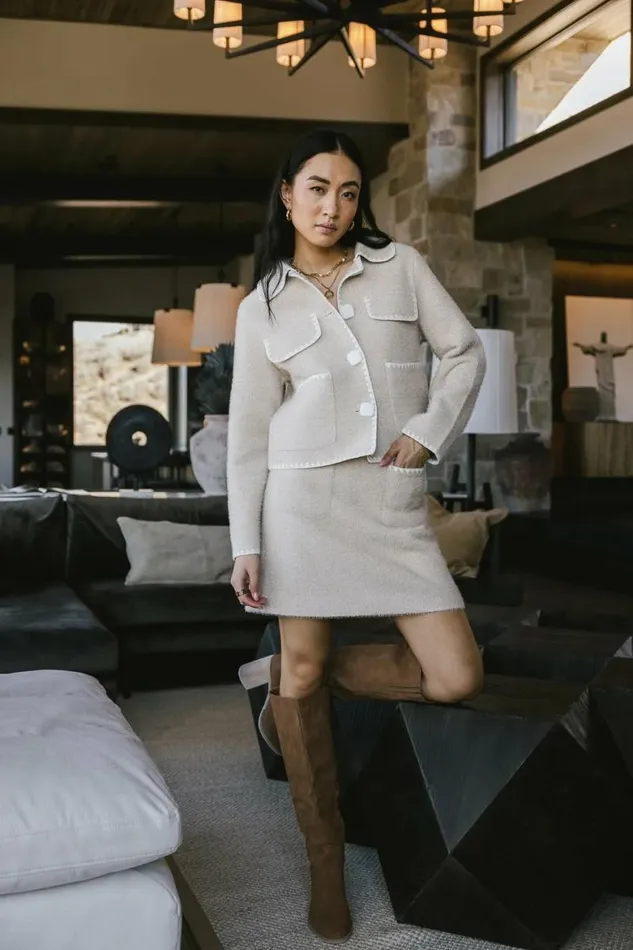 Lola Fuzzy Jacket In Tan Tan Women Bohme Outerwear
