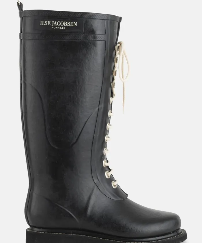 Long Rubber Boots 8211 Black Rainboots Ilse Jacobsen Rainboots Long