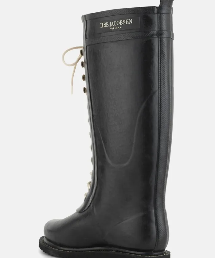 Long Rubber Boots 8211 Black Rainboots Ilse Jacobsen Rainboots Long