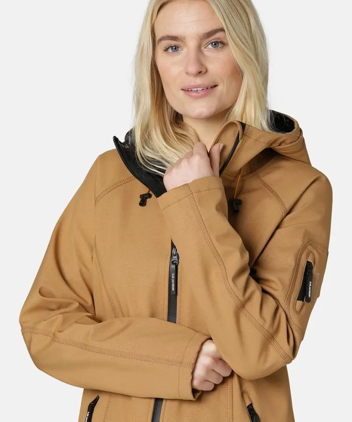 Long Soft Shell Raincoat 8211 Cashew Rainwear Ilse Jacobsen Raincoats