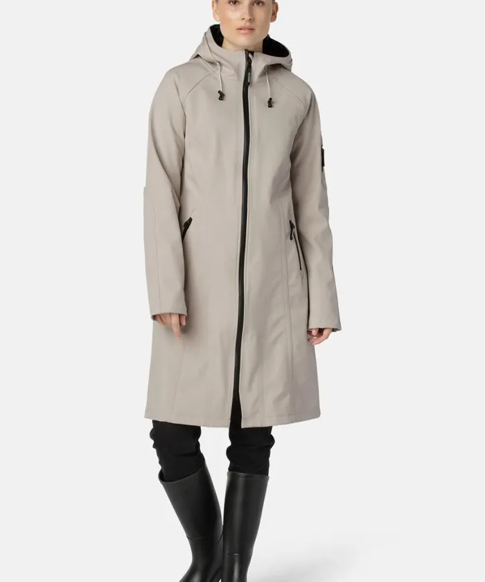 Long Soft Shell Raincoat 8211 Chateau Gray Rainwear Ilse Jacobsen Raincoats