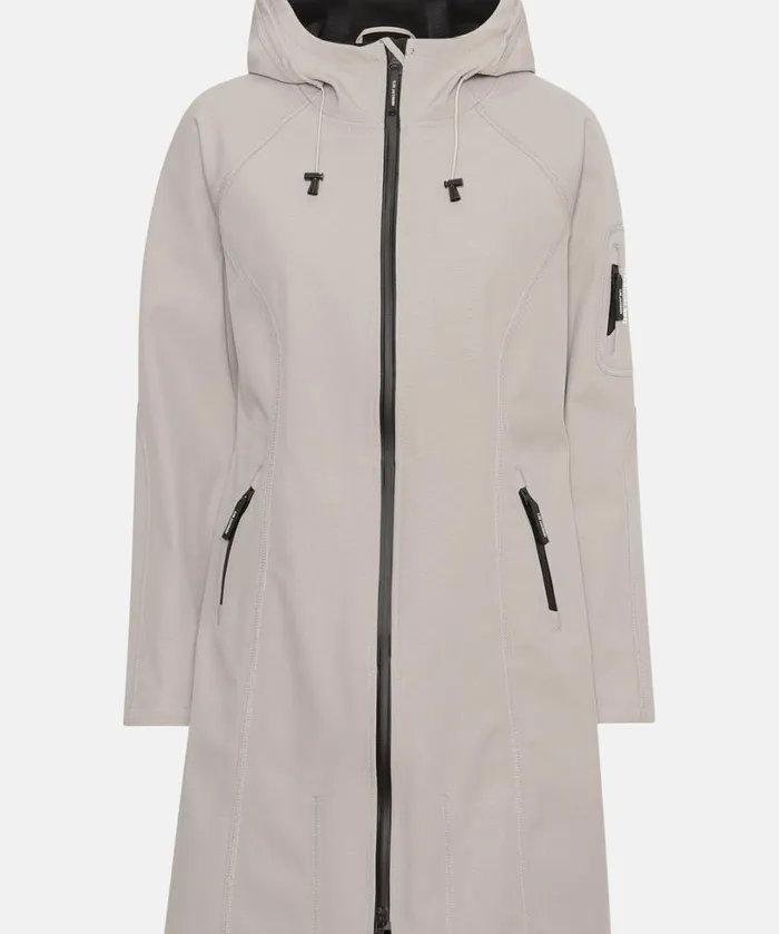 Long Soft Shell Raincoat 8211 Chateau Gray Rainwear Ilse Jacobsen Raincoats