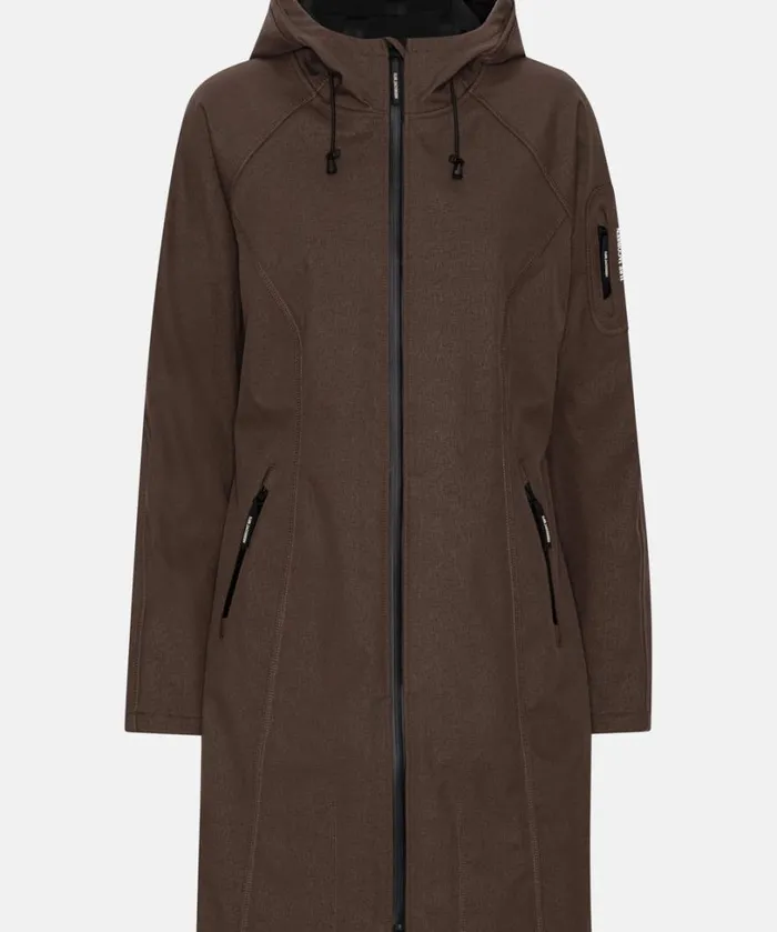 Long Soft Shell Raincoat 8211 Chocolate Brown Rainwear Ilse Jacobsen Raincoats
