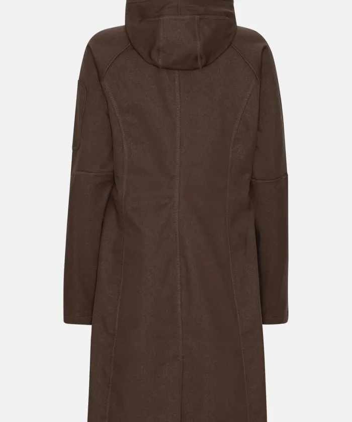 Long Soft Shell Raincoat 8211 Chocolate Brown Rainwear Ilse Jacobsen Raincoats