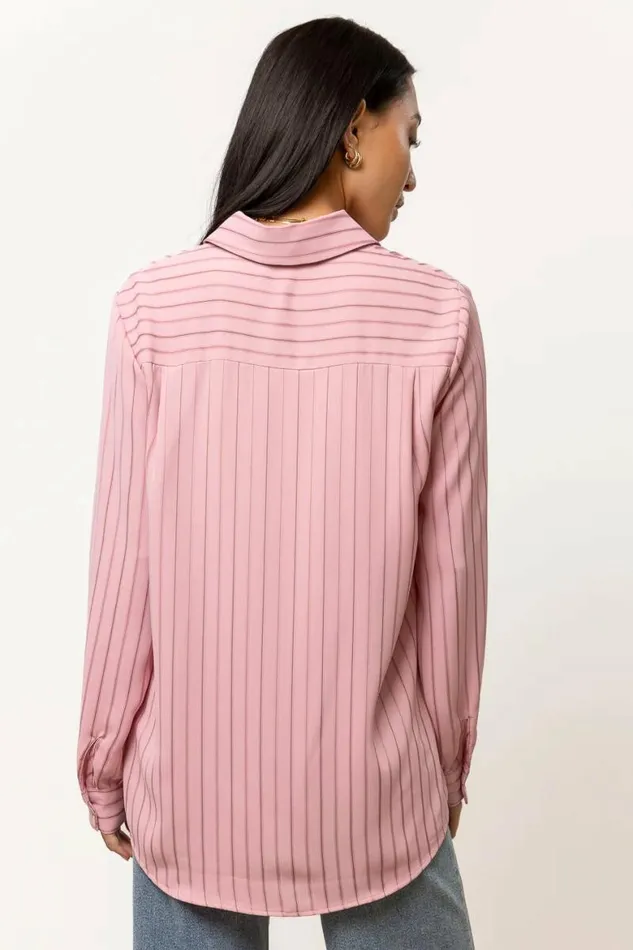Loren Button Up In Pink 8211 FINAL SALE Pink Women Bohme Tops